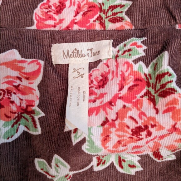 Matilda Jane Sydney Reversible Quilted Puffer Vest Brown Floral Corduroy Sz S - Picture 13 of 15